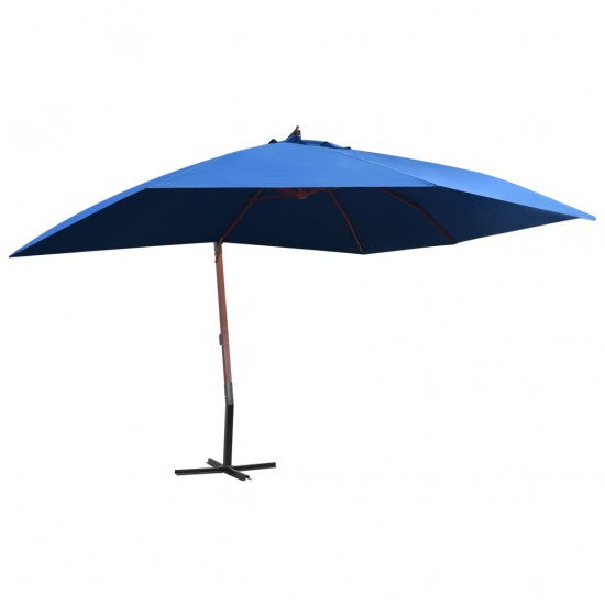 Kabantis skėtis su mediniu stulpu, mėlynas, 400x300cm