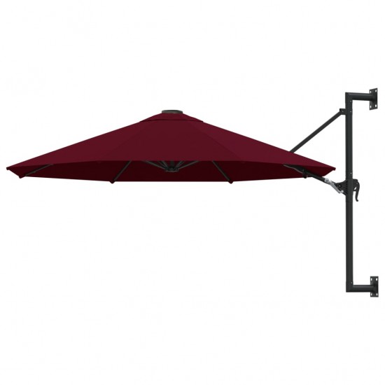Montuojamas skėtis su metaliniu stulpu, tamsiai raudonas, 300cm