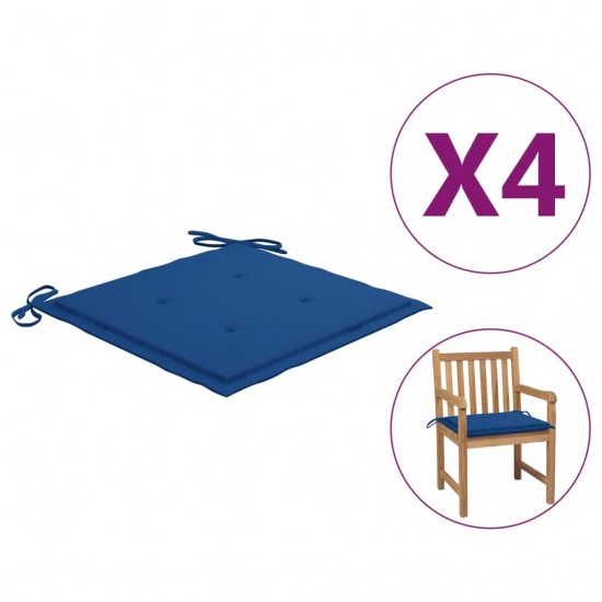 Sodo kėdės pagalvėlės, 4vnt., mėlynos, 50x50x3cm, audinys