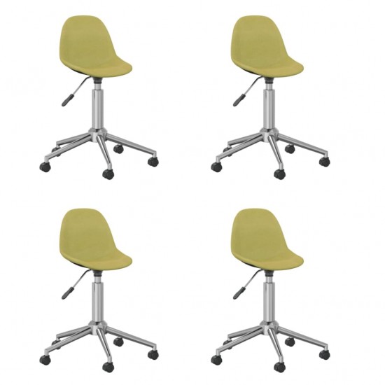 3086057  Swivel Dining Chairs 4 pcs Green Fabric (2x333470)