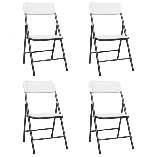 Sulankstomos sodo kėdės, 4vnt., baltos spalvos, HDPE