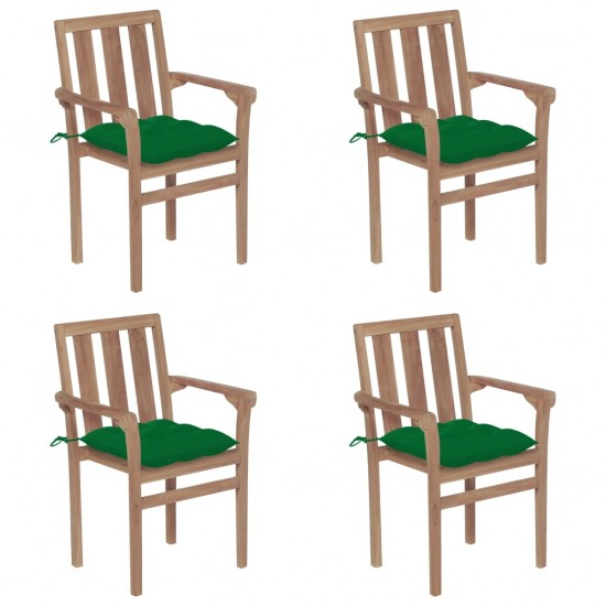 Sukraunamos sodo kėdės su pagalvėlėmis, 4vnt., tikmedis