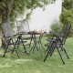 Sulankstomos sodo kėdės, 4vnt., antracito spalvos, metalas