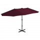 Lauko skėtis su aliuminio stulpu, raud. vyn. sp., 460x270 cm