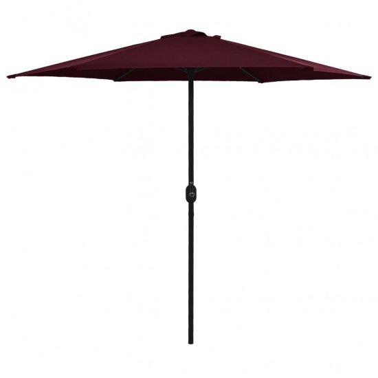 Lauko skėtis su aliuminio stulpu, tamsiai raudonas, 270x246cm