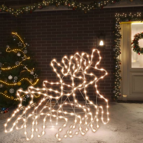 Kalėdinės dekoracijos elniai su LED, 3vnt., 57x55x4,5cm