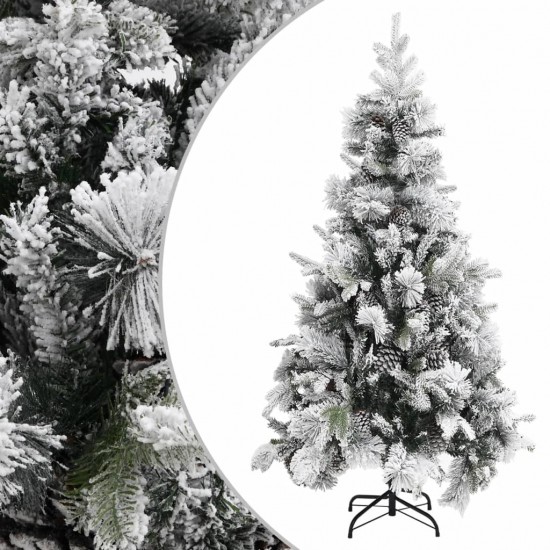 Kalėdų eglutė su sniegu/kankorėžiais, 225cm, PVC ir PE