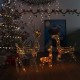 Kalėdinė dekoracija elnių šeima, akrilas, 300 spalvotų LED