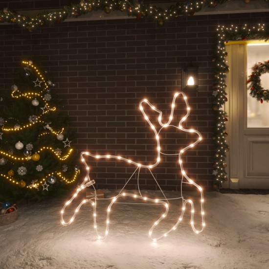 Kalėdinė dekoracija elnias su 72 šiltomis LED, 57x55x4,5cm