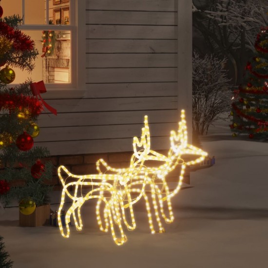 Kalėdinės dekoracijos elniai, 2vnt., šilti balti, 60x30x60cm
