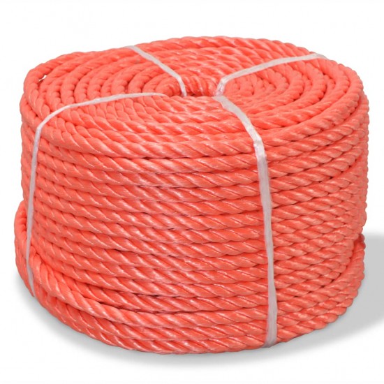 Susukta virvė, oranžinė, 250m, polipropilenas, 14mm