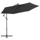 Gembės formos skėtis su aliuminio stulpu, juodos spalvos, 300cm