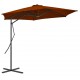 Lauko skėtis su plieniniu stulpu, terakota spalvos, 300x230cm