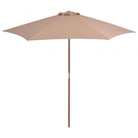 Lauko skėtis su mediniu stulpu, taupe spalvos, 270 cm