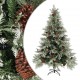 Kalėdų eglutė su kankorėžiais, žalia ir balta, 150cm, PVC/PE