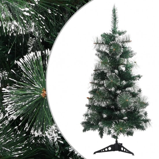Dirbtinė Kalėdų eglutė su stovu, žalia ir balta, 90cm, PVC