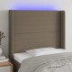 Galvūgalis su LED, taupe spalvos, 103x16x118/128cm, audinys