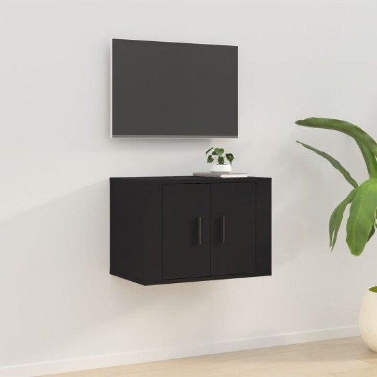 Sieninė televizoriaus spintelė, juodos spalvos, 57x34,5x40cm