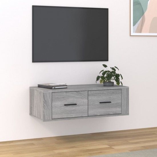 Pakabinama TV spintelė, pilka ąžuolo, 80x36x25cm, mediena