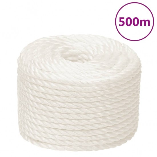 Darbo virvė, baltos spalvos, 12mm, 500m, polipropilenas