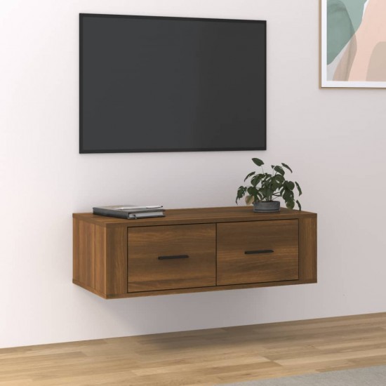 Pakabinama TV spintelė, ruda ąžuolo, 80x36x25cm, mediena