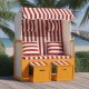 Paplūdimio kėdė, raudona/balta, poliratanas/mediena