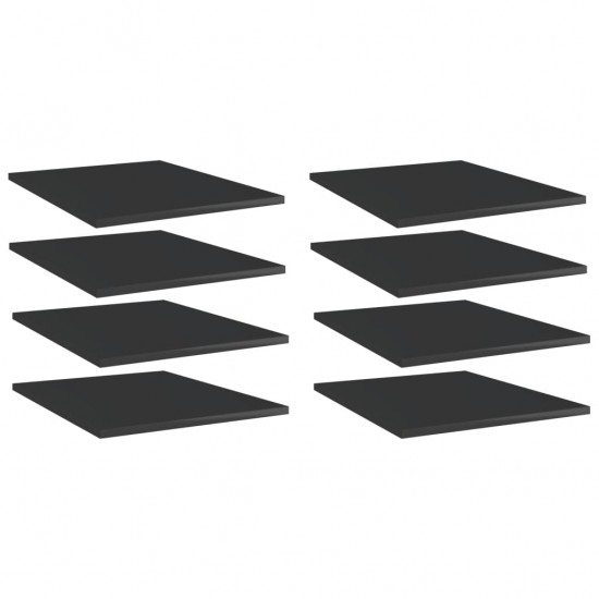 Knygų lentynos plokštės, 8vnt., juodos, 40x50x1,5cm, MDP