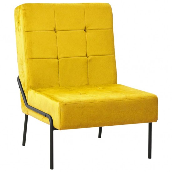 Poilsio kėdė, garstyčių geltonos spalvos, 65x79x87cm, aksomas