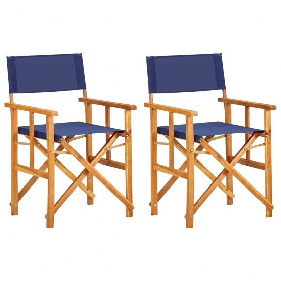 Režisieriaus kėdės, 2 vnt., mėlynos, akacijos medienos masyvas
