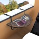 Pakabinamas balkono staliukas, terakota ir baltas, mozaikinis