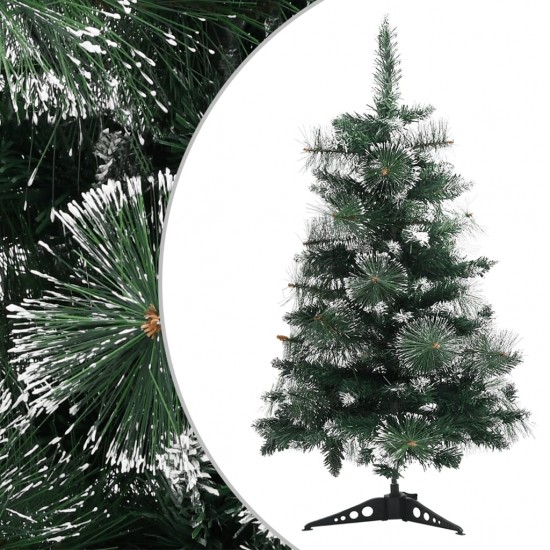 Dirbtinė Kalėdų eglutė su stovu, žalia ir balta, 60cm, PVC