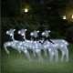 Kalėdiniai elniai, 4vnt., šaltų baltų, 80 LED lempučių