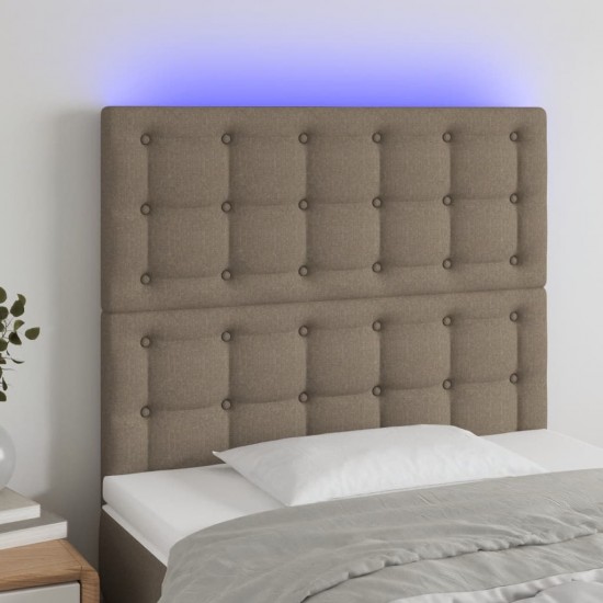 Galvūgalis su LED, taupe spalvos, 90x5x118/128cm, audinys