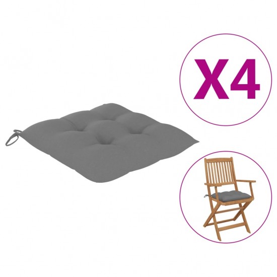 Kėdės pagalvėlės, 4vnt., pilkos, 40x40x7cm, oksfordo audinys