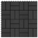 Grindų plytelės, 22 vnt., juodos sp., 30x30 cm, 2m², WPC