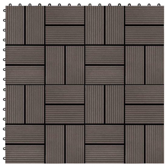 Grindų plytelės, 22 vnt., tams. rud. sp., 30x30 cm, 2m², WPC