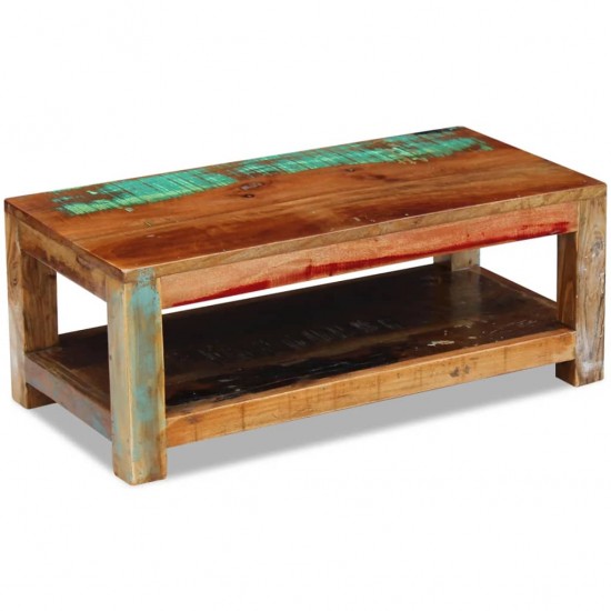 Kavos staliukas, perdirbtos medienos masyvas, 90x45x35 cm