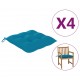 Kėdės pagalvėlės, 4vnt., šviesiai mėlynos, 40x40x7cm, audinys