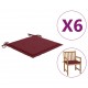 Sodo kėdės pagalvėlės, 6vnt., vyno raudonos, 50x50x3cm, audinys