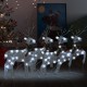 Kalėdiniai elniai, 4vnt., sidabro spalvos, 80 LED lempučių