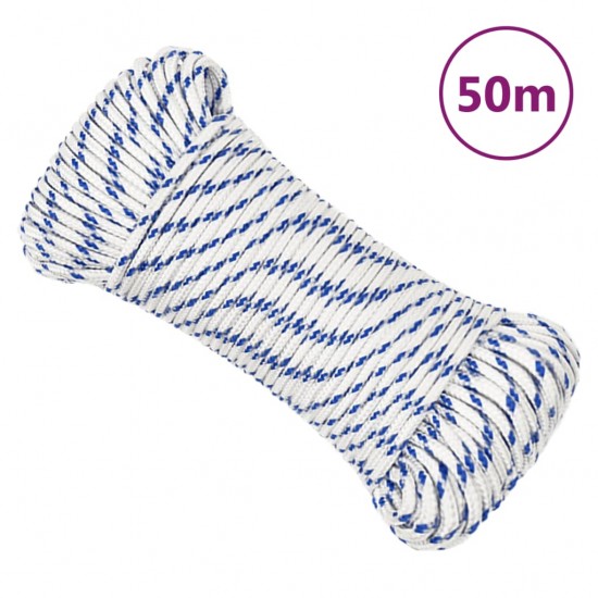 Valties virvė, baltos spalvos, 4mm, 50m, polipropilenas