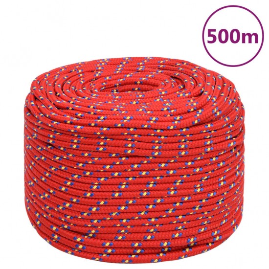 Valties virvė, raudonos spalvos, 10mm, 500m, polipropilenas
