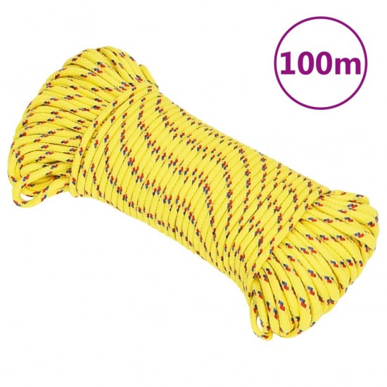 Valties virvė, geltonos spalvos, 5mm, 100m, polipropilenas
