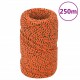 Valties virvė, oranžinės spalvos, 2mm, 250m, polipropilenas