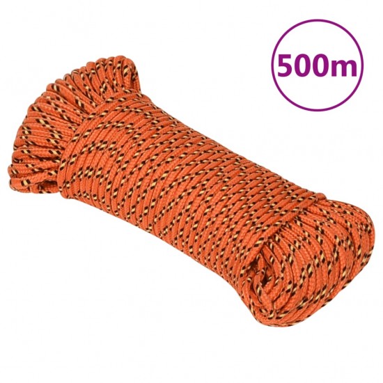 Valties virvė, oranžinės spalvos, 5mm, 500m, polipropilenas
