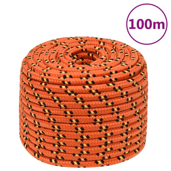 Valties virvė, oranžinės spalvos, 12mm, 100m, polipropilenas