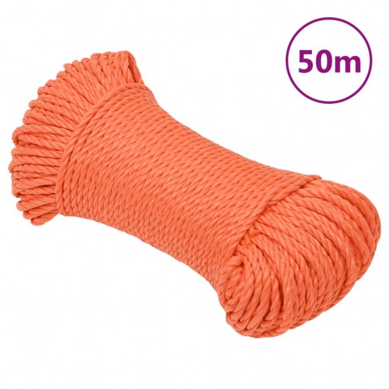 Darbo virvė, oranžinės spalvos, 6mm, 50m, polipropilenas