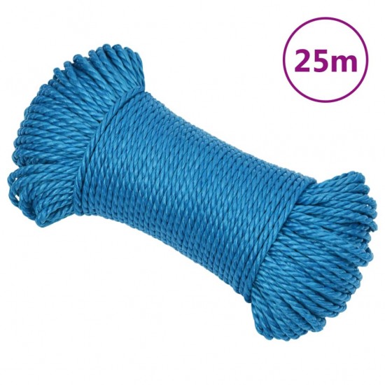 Darbo virvė, mėlynos spalvos, 8mm, 25m, polipropilenas