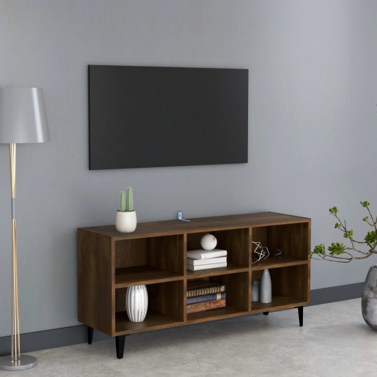 TV spintelė su metalinėmis kojelėmis, ąžuolo, 103,5x30x50cm