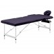 Sulankstomas masažo stalas, violetinis, aliuminis, 3 zonų